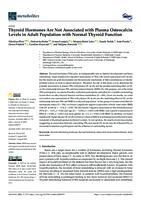 Thyroid Hormones Are Not Associated with Plasma Osteocalcin Levels in Adult Population with Normal Thyroid Function